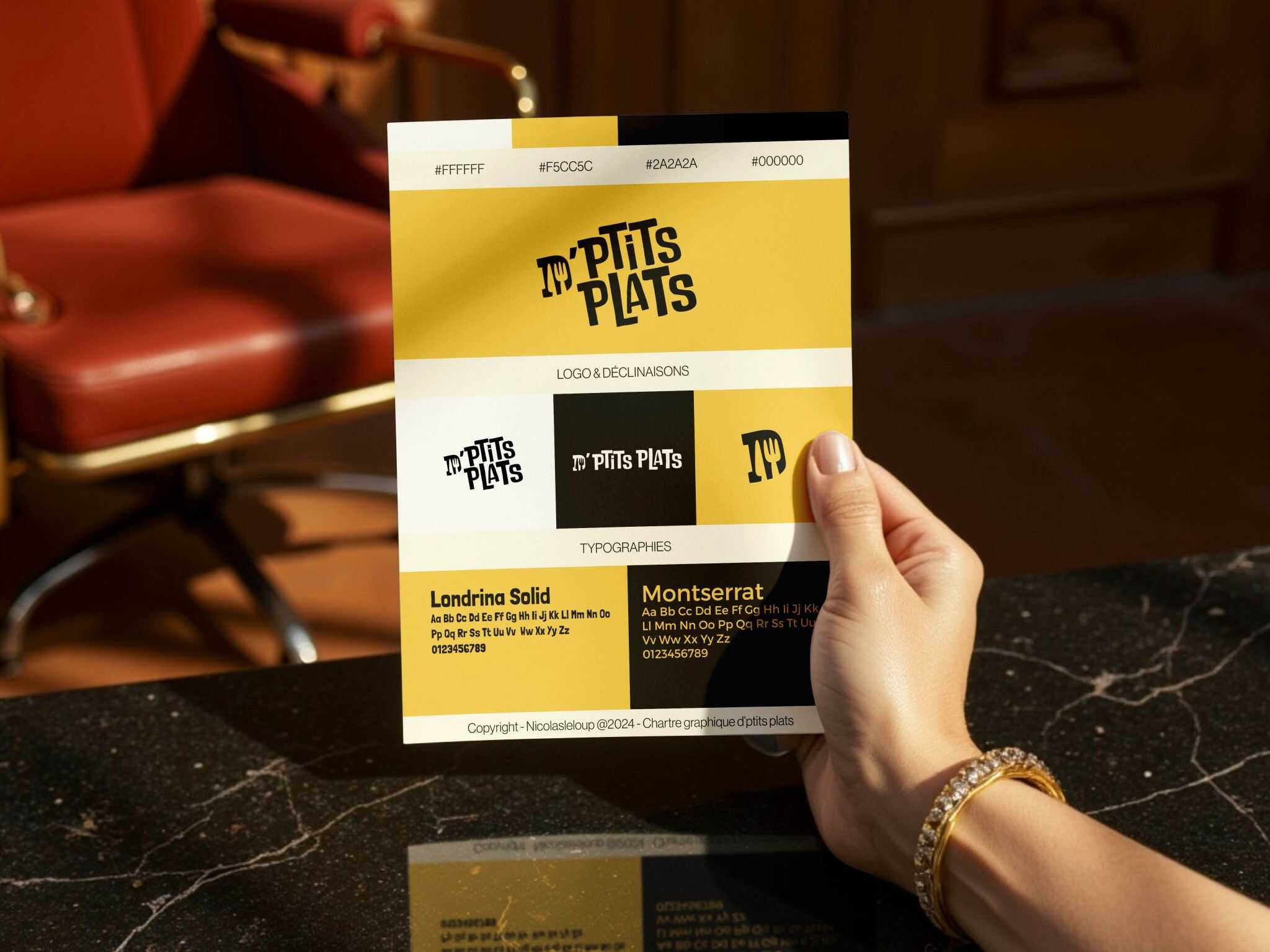 Mini charte graphique identité visuelle d'ptits plats