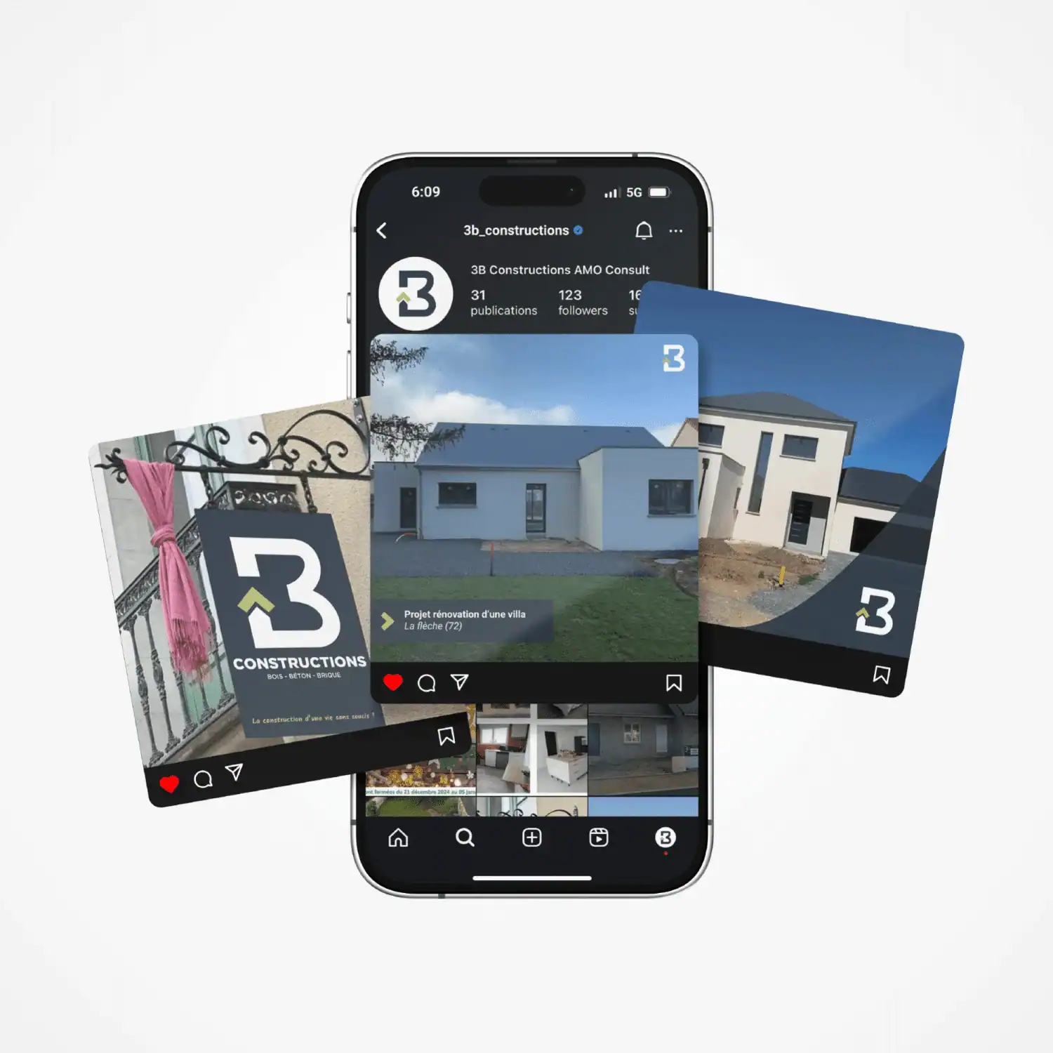visuels instagram pour l'entreprise 3Bconstruction